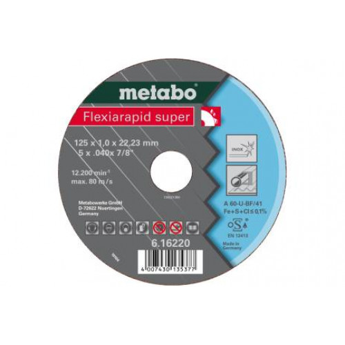 Metabo Flexiarapid Super Vágótárcsa 180x1,6x22,23 inox, TF 41 616226000