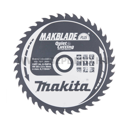 Makita B-09818 Makblade Plus körfűrészlap, 250x30mm 40Z