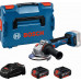 BOSCH GWS 18V-11 PROFESSIONAL Akkus sarokcsiszoló, 2x GBA 18V 5.0Ah, L-BOXX 06019N4103