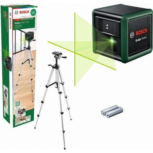 BOSCH Quigo Green Set Keresztvonalas szintezőlézer + alumínium állvány 0603663C04