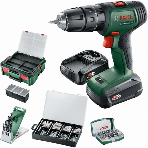 BOSCH Universal Impact 18V Akkus ütvefúró-csavarozó (18V/2x1,5Ah) SystemBox 06039D4107