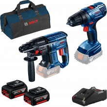 BOSCH GBH 180-LI + GSR 180-LI + 2 x GBA 18V 4.0Ah akkumulátor + szerszámtáska 0615990M31