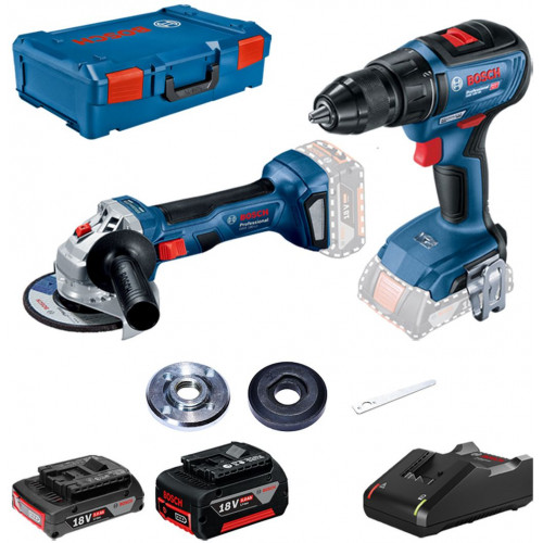 BOSCH Szerszámgép szett GWS 180+GSR 18V+2x GBA+GAL+XL-boxx 0615990M47