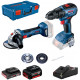 BOSCH Szerszámgép szett GWS 180+GSR 18V+2x GBA+GAL+XL-boxx 0615990M47