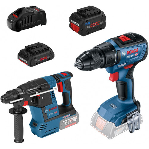 BOSCH Kombinált készlet: GSR 18V-50+GBH 18V-26+1x4,0Ah ProCORE+1x8,0Ah ProCORE 0615990N1X