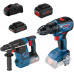 BOSCH Kombinált készlet: GSR 18V-50+GBH 18V-26+1x4,0Ah ProCORE+1x8,0Ah ProCORE 0615990N1X