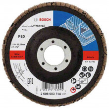 BOSCH X431 legyező csiszolótárcsa, Standard for Metal, 115 mm, 22,23 mm, 80 2608603714