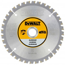DeWALT DT1911-QZ Körfűrészlap alumíniumhoz, 165 x 20 mm, 36 fog