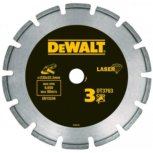 DeWALT DT3763-XJ Gyémánt vágótárcsa kemény anyagokhoz, gránithoz - 230 x 22,2mm