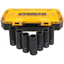 DeWALT DWMT74737-0 7 db-os 1/2"-os hajtású Deep Impact metrikus dugókulcs készlet