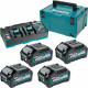 Makita 191U28-6 Akkumulátor és töltő szett Li-ion XGT 40V 4xBL4040+1xDC40RB+Makpac