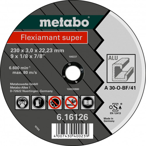 Metabo Flexiamant super Vágótárcsa 125 x 2,5 x 22,23 alumínium, TF 41 616752000