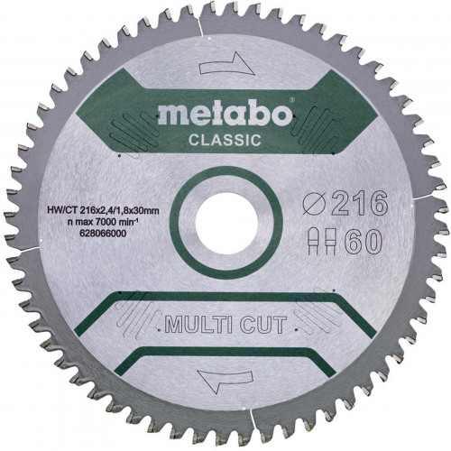 Metabo "Multi Cut Classic" HW/CTFűrészlap 216x30, 60 PZ/LZ 5° 628066000