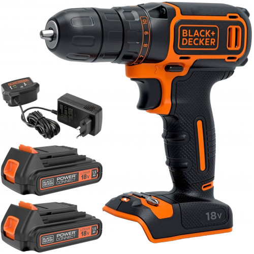 Black & Decker BDCDC18B Akkus fúrócsavarozó Li-Ion (2x1,5Ah/18V) 10,3/30Nm