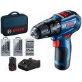 BOSCH GSB 12V-30 PROFESSIONAL Akkus ütvefúró-csavarozó szett (12V/2x2,0Ah)táska 06019G9101 BOSCH GSB 12V-30 PROFESSIONAL Akkus ütvefúró-csavarozó szett (12V/2x2,0Ah)táska 06019G9101