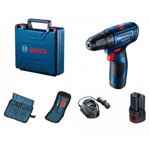 BOSCH GSR 120-LI akkumulátoros fúró-csavarozó, 2x 12V 2.0Ah 06019G8002