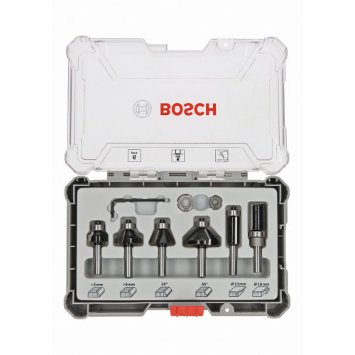 BOSCH 6 részes színelő és szélező alakmaróbetét-készlet, 6 mm-es szárral 2607017468