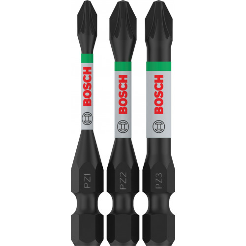 BOSCH PRO PZ Impact bit, PZ1, PZ2, PZ3, 55 mm, 3 db 2608521U57