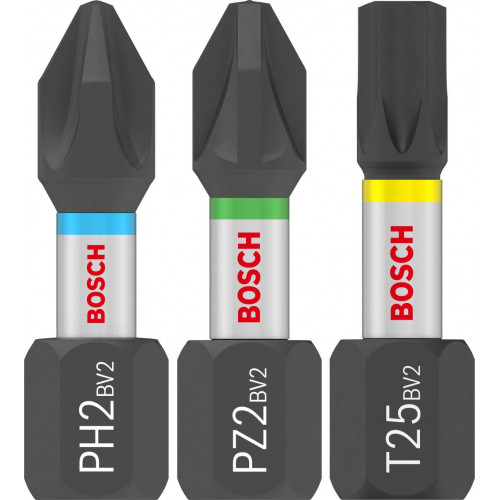 BOSCH PRO Impact csavarbitkészlet, PH2 (5 db)/PZ2 (5 db)/T20 (5 db)/T25 (5 db)/T30 (5 db)