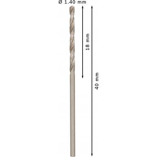 BOSCH PRO Metal HSS-G csigafúrószár, standard hosszúságú, 1,4 x 18 x 40 mm 2608585470