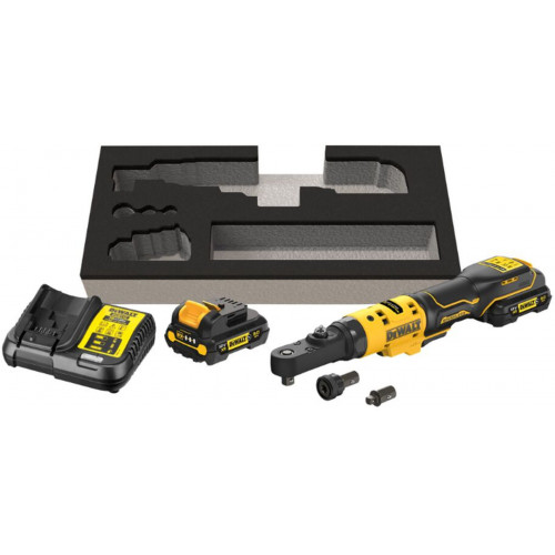 DeWALT DCF500L2G-QW Akkus racsnis csavarkulcs 1/4"+3/8" XR (102Nm/12V/2x3,0Ah)