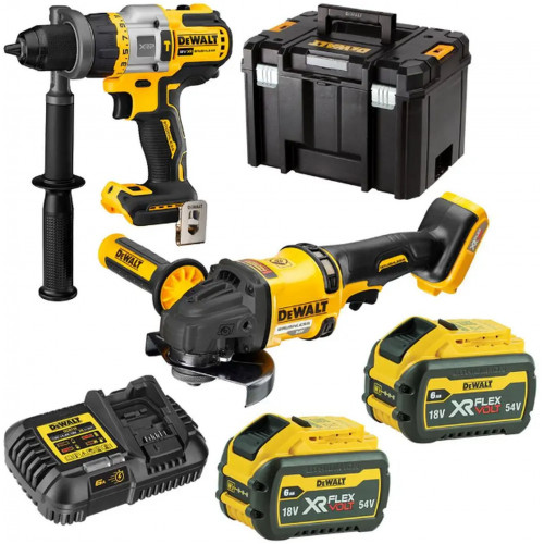 DeWALT DCK2016T2T-QW Akkus gépszett (DCD999+DCG418+ DCB115) (54V/2x6,0Ah), Tstak