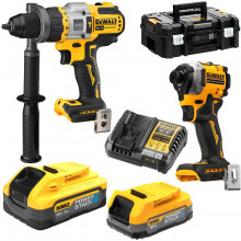 DeWALT DCK2052H1E1T-QW Akkus gépszett (DCD999+DCF850+18V/1,7Ah/5,0Ah PowerStack) Tstak