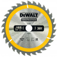 DeWALT DT1935-QZ Construction Körfűrészlap kézi körfűrészekhez 165x20mm, 30 fog WZ 10°