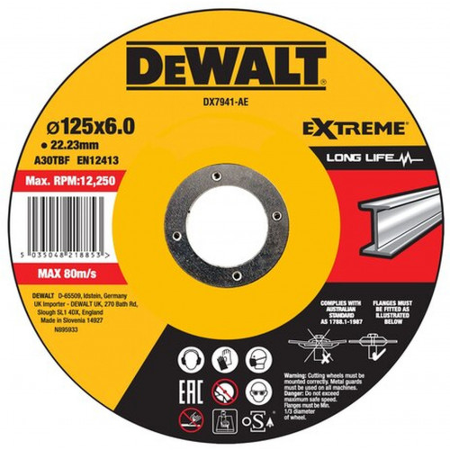 DeWALT DX7941-AE csiszolókorong fémre, 125 x 22,2 mm