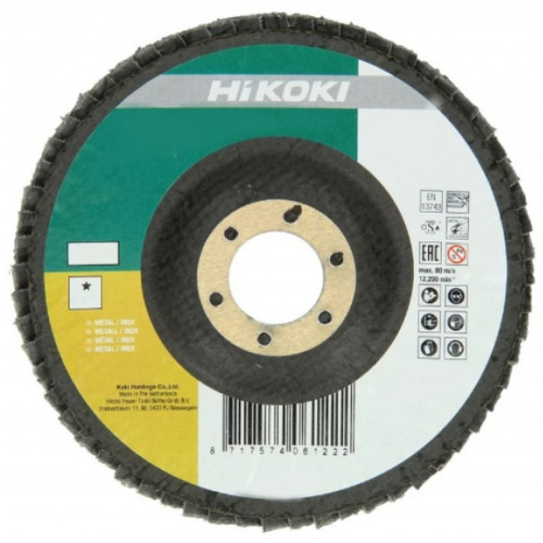 HiKOKI 4100109 Lamellás csiszolótárcsa (rozsdamentes acél, acél), 125x22,23mm, P120 HiKOKI 4100109 Lamellás csiszolótárcsa (rozsdamentes acél, acél), 125x22,23mm, P120