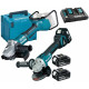 Makita KIT10216 Szett DGA900Z + DGA504Z + 3x BL1850B + DC18RD