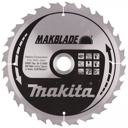 Makita B-21989 Makblade körfűrészlap, 260x30mm 24Z