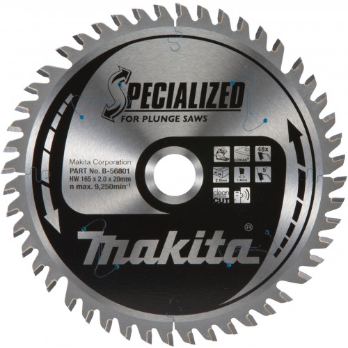 Makita B-56801 Specialized Corian körfűrészlap, 165x20mm 48Z=old B-56742