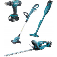 Makita DLX4093 Akkus gépszett DHP453Z+DUR181Z+DCL180Z+DUH523Z LXT 18V (2xBL1830B+DC18RC)