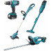 Makita DLX4093 Akkus gépszett DHP453Z+DUR181Z+DCL180Z+DUH523Z LXT 18V (2xBL1830B+DC18RC)