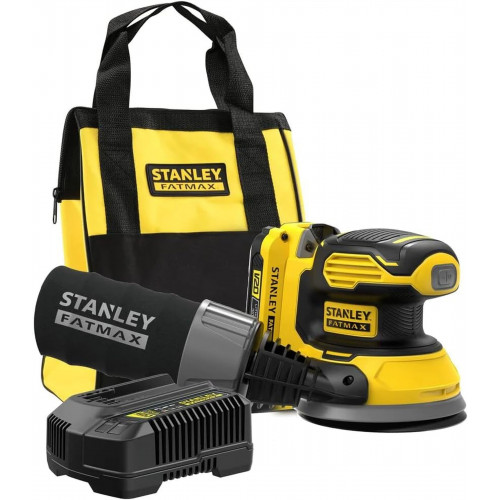 Stanley SFMCW220D1S-QW FatMax V20 Akkus excentercsiszoló 125mm (18V/1x2,0Ah), vászontáska Stanley SFMCW220D1S-QW FatMax V20 Akkus excentercsiszoló 125mm (18V/1x2,0Ah), vászontáska