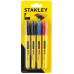 Stanley STHT81391-0 Finom hegyű filctoll 4db (2x fekete; 1x kék; 1x piros)